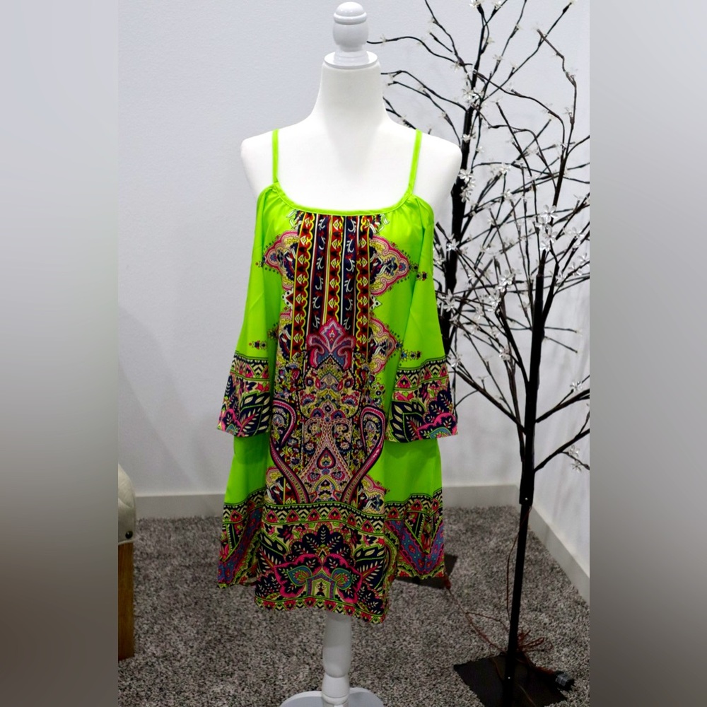 Lime green beach dress size small